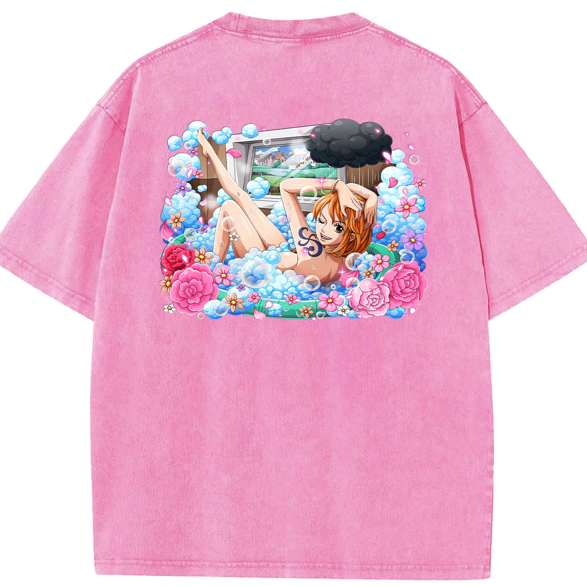 ワンピース ナミ ONE PIECE Nami 綿100% ヴィンテージ風 半袖Tシャツ（背面プリント）